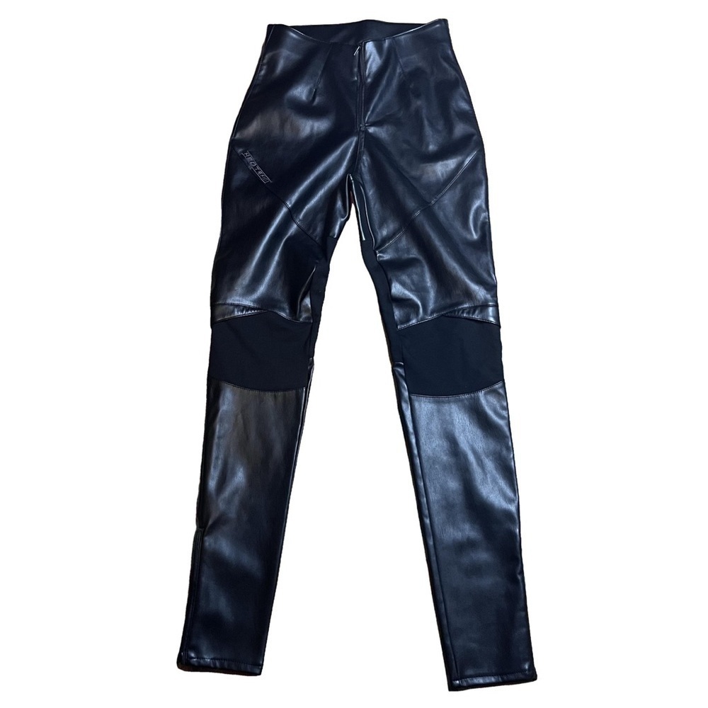 Smoke Rise Red Women’s Faux Leather Racing Pants, Size Small